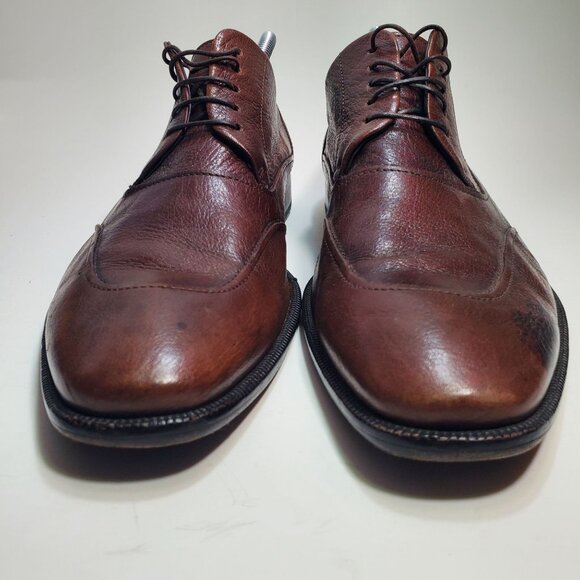 BOSS Hugo Boss Mens Merlot Leather Almond Toe Lace Up Oxford Dress Shoe Italy 10 - Picture 2 of 9